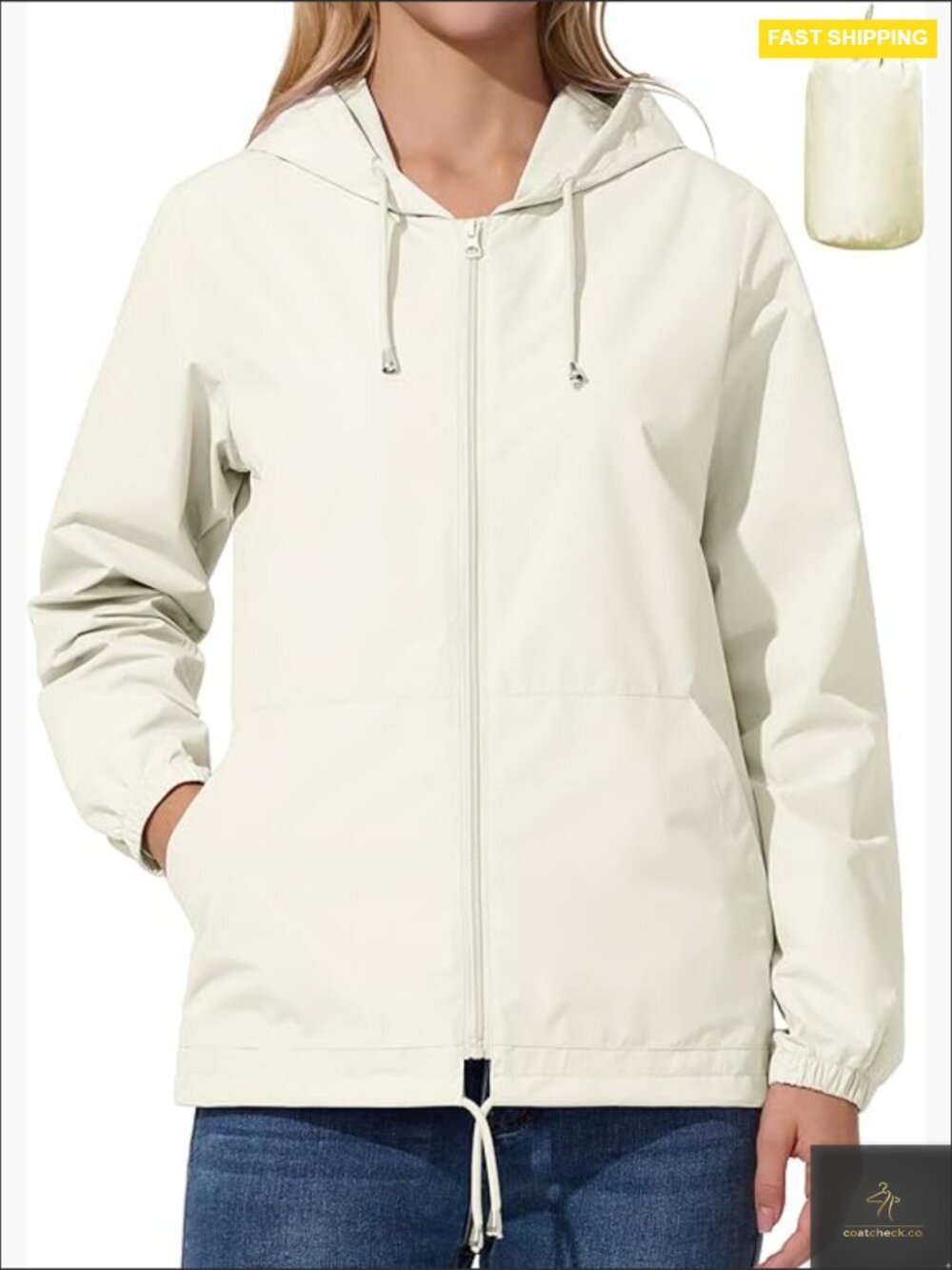Lightweight Waterproof Raincoat Packable Windbreaker Hooded Outdoor Jacket